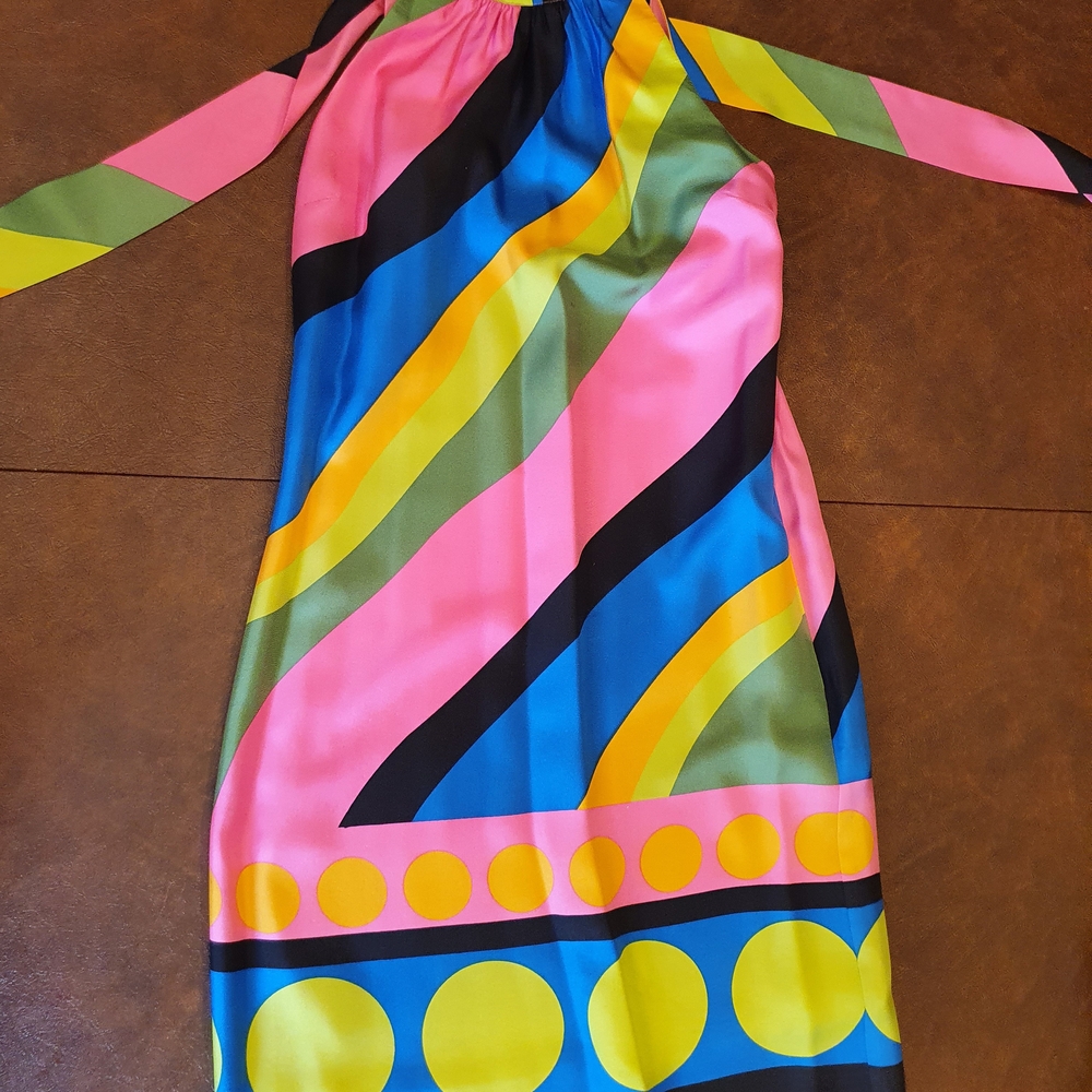 Pink Tartan Size Xs Colorful Silk Dress